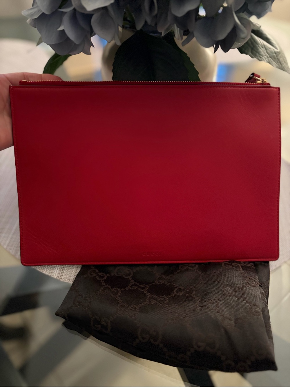 Gucci GG Supreme Bosco (Boston terrier) leather clutch pouch - Picture 3 of 4